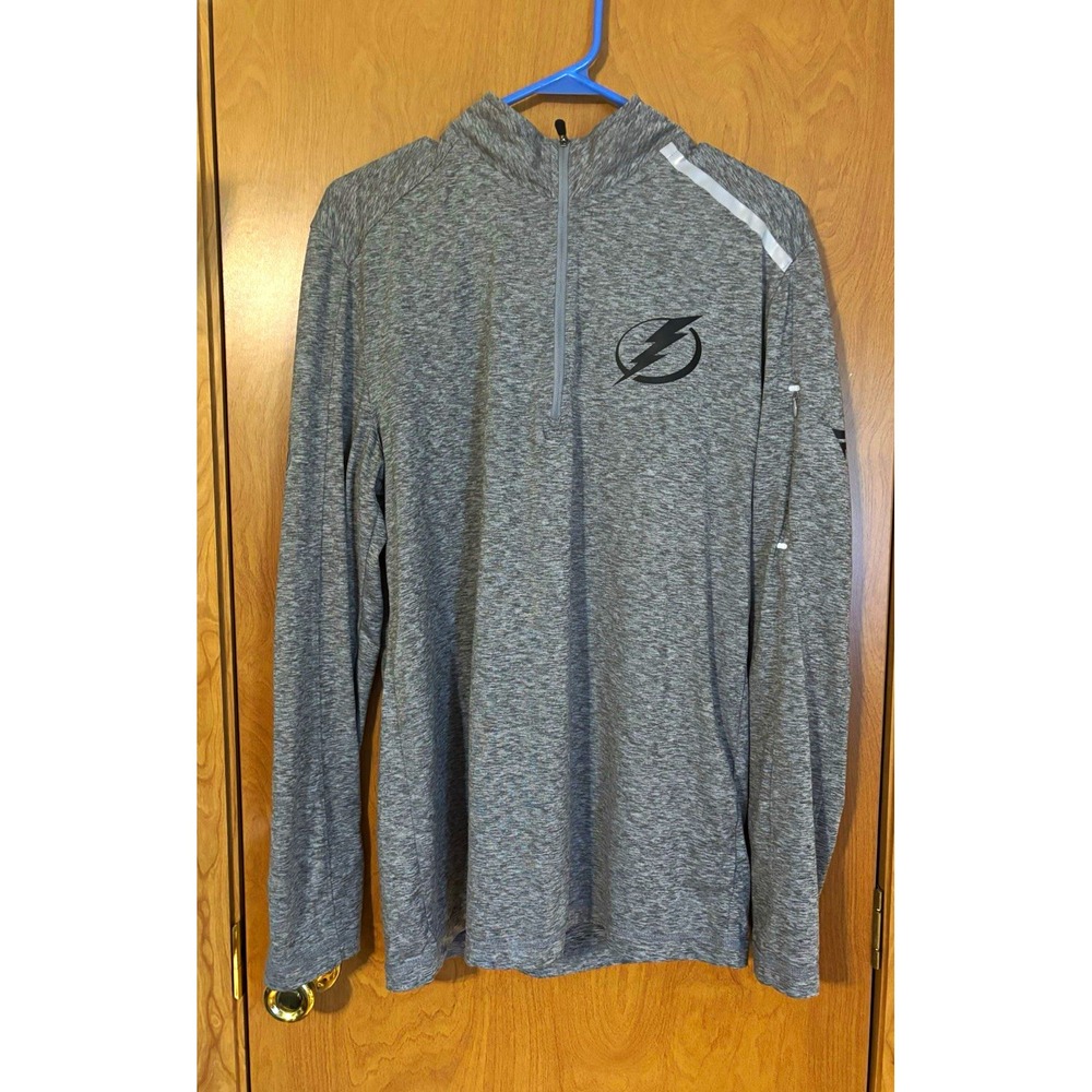 Fanatics NHL Tampa Bay Lightning Gray Long Sleeve Quarter-Zip Shirt Men's M